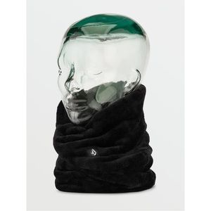 Volcom Women’s Wilder Neck Band Gaiter Warmer black plush fuzzy faux fur